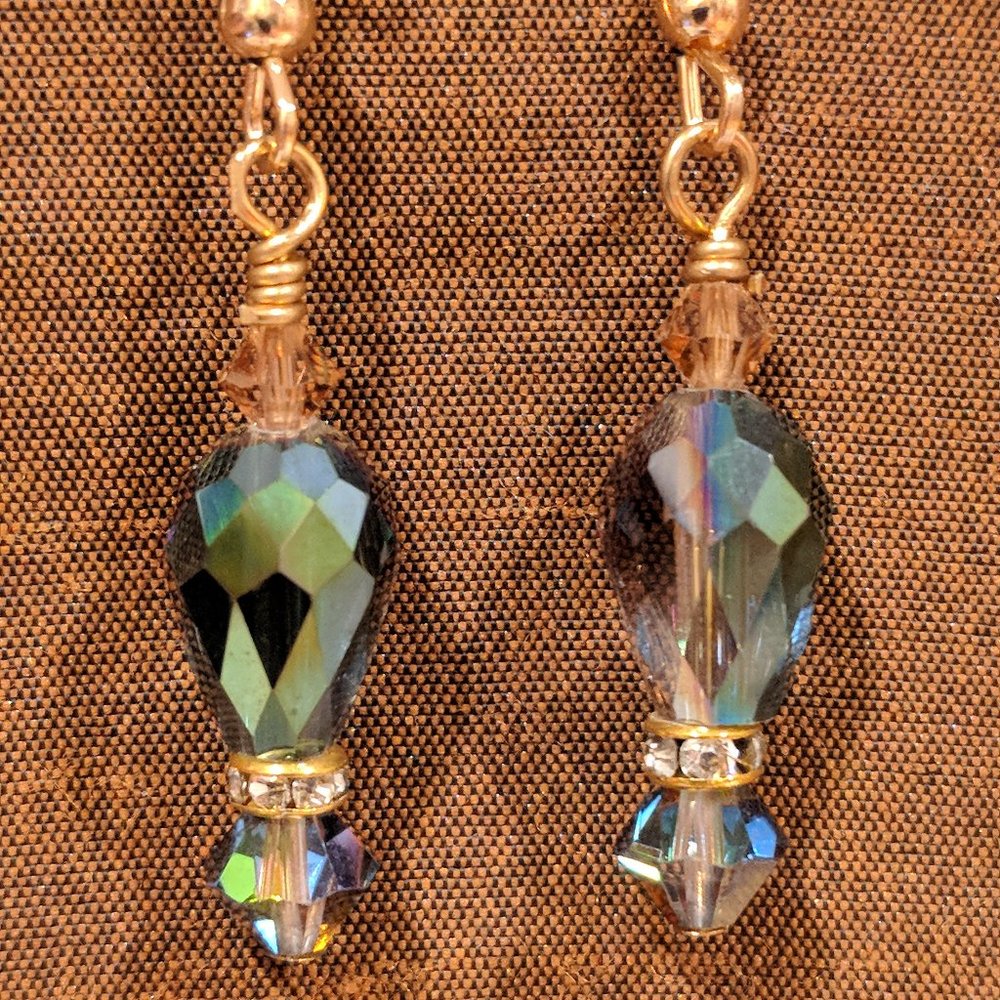 Handmade earrings with crystals